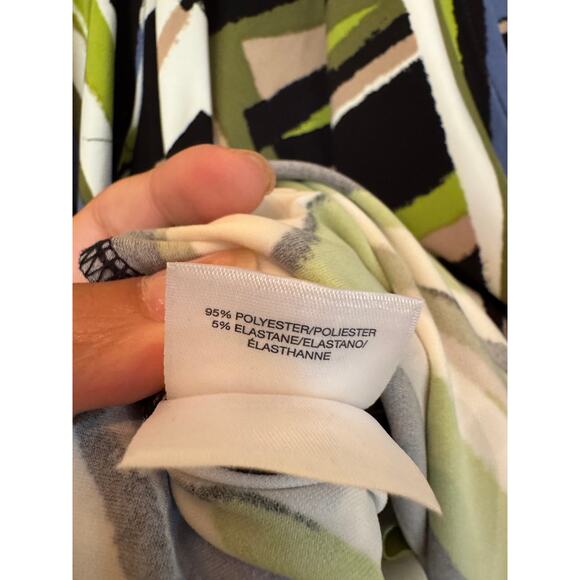 Anne Klein 3X Faux Wrap Top Multicolor Leaf Print Stretch Tunic NWT MSRP$79 - Picture 5 of 10